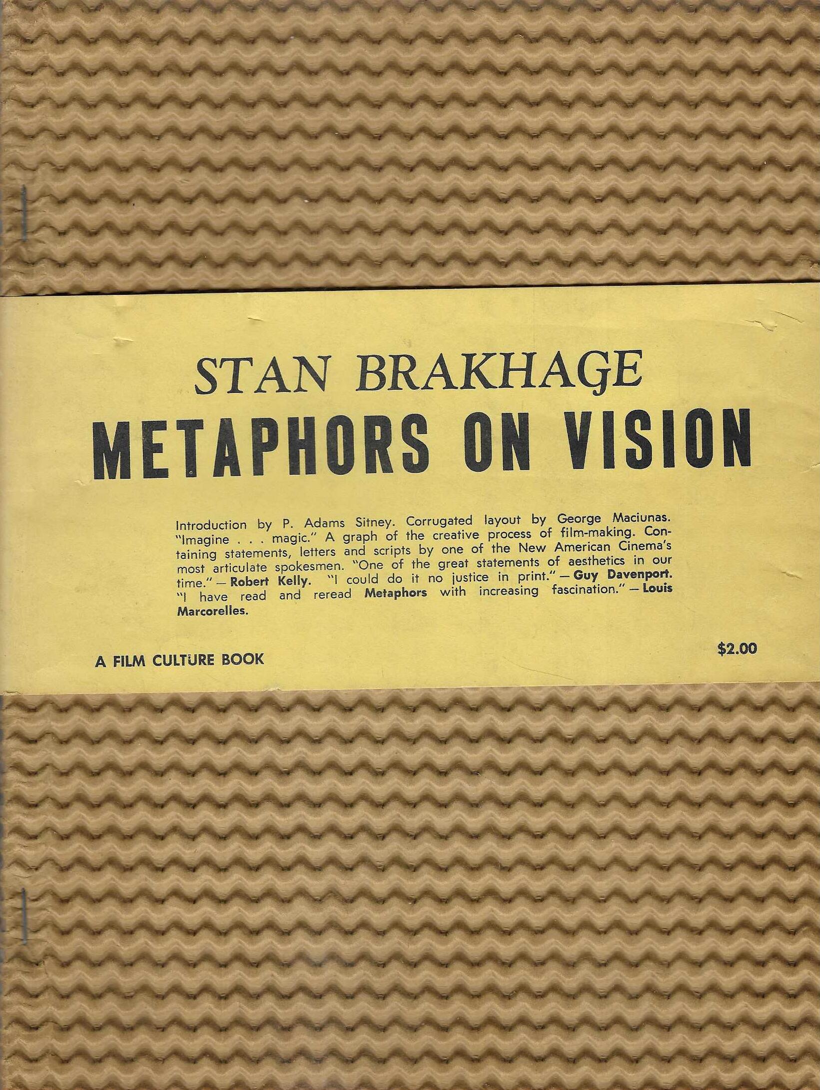 Stan Brakhage: Metaphors on Vision (rijetko izdanje časopisa Film Culture)