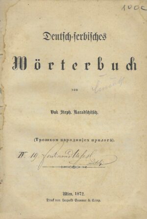 Deutsch - Serbisches Wörterbuch von Vuk Stefanović Karadžić