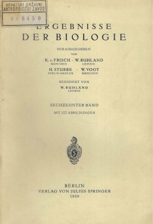 Ergebnisse der Biologie vol. 16
