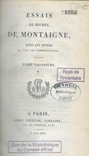 Essais de Michel de Montaigne, vol. 3